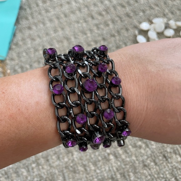 Bracelet with purple stones - Picture 1 of 2